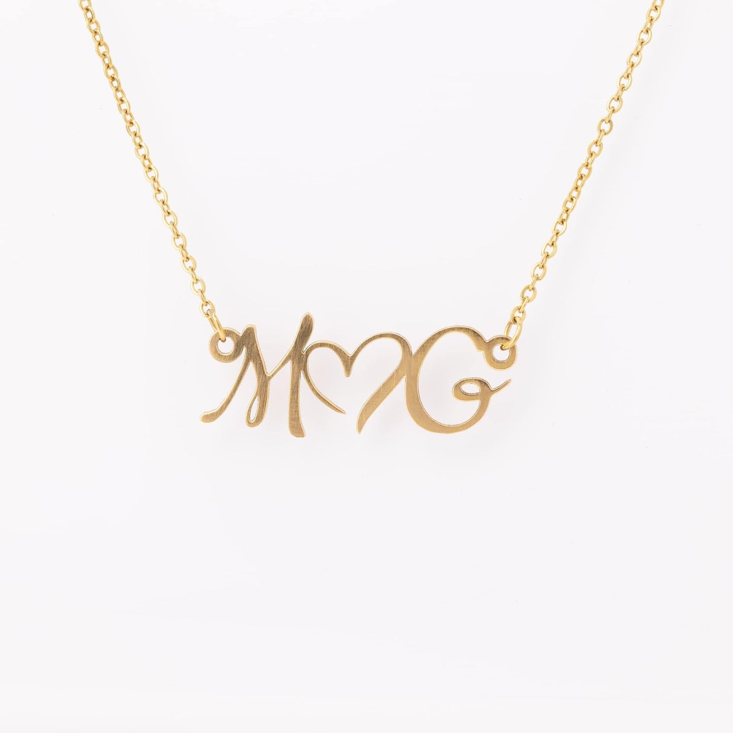 Double Initial Personalized Heart Necklace