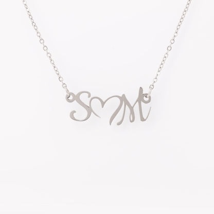 Double Initial Personalized Heart Necklace