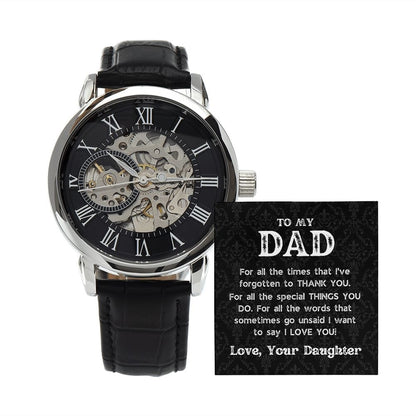 Black OpenWorks Skeleton Watch For Dad - From Daughter