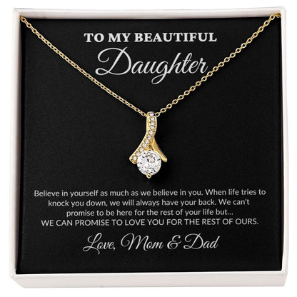 To My Beautiful Daughter - For The Rest Of My Life - MomDad - Alluring Necklace - BK