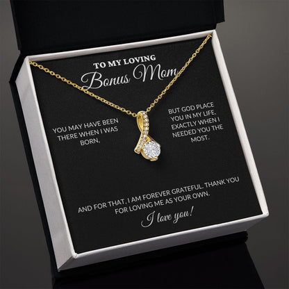 To My Loving BONUS Mom - Loving Me As Your Own - Alluring Necklace - BK