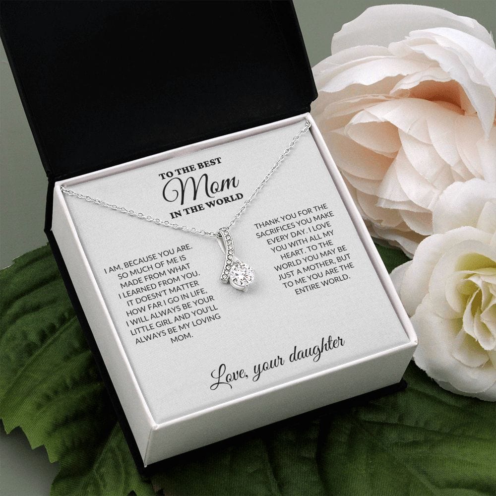 To The Best Mom In The World - Your Little Girl - Alluring Necklace - WH