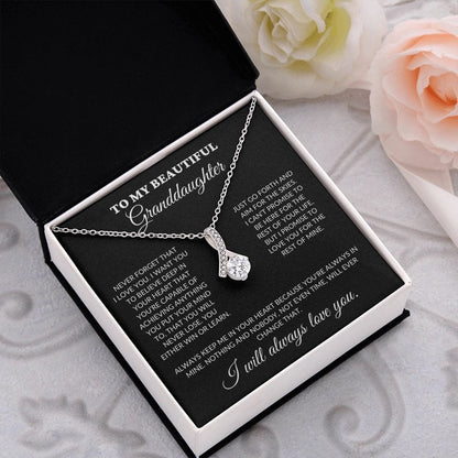 To My Beautiful Granddaughter - Believe In Your Heart - Alluring Necklace - BK