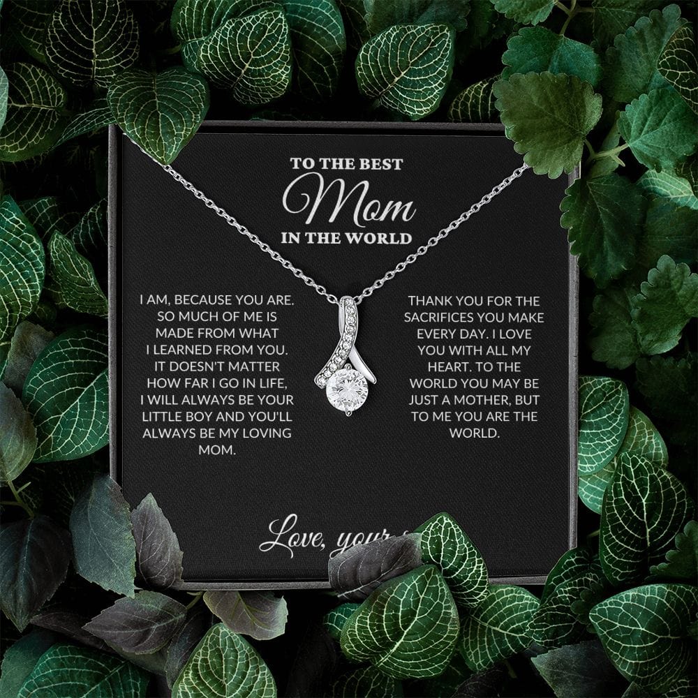 To The Best Mom In The World - Son's Whole World - Alluring Necklace - WH