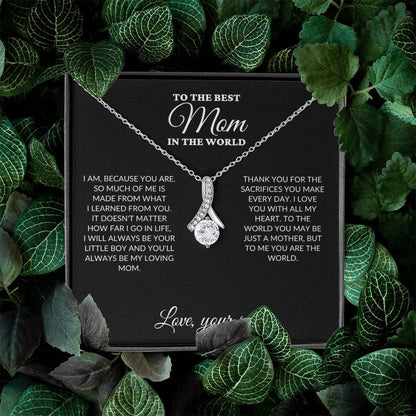 To The Best Mom In The World - Son's Whole World - Alluring Necklace - WH