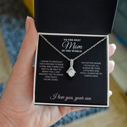 To The Best Mom In The World - Raise A Man - Alluring Necklace - BK