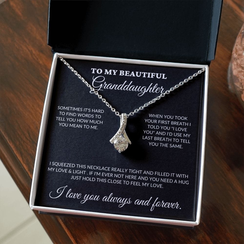 To My Beautiful Granddaughter - Love & Light - Alluring Necklace - BK