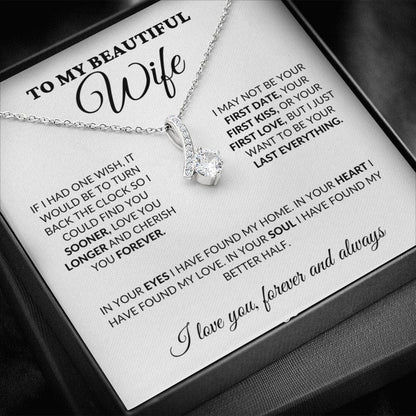 To My Beautiful Wife - Love & Cherish You Forever - Alluring Necklace - WH