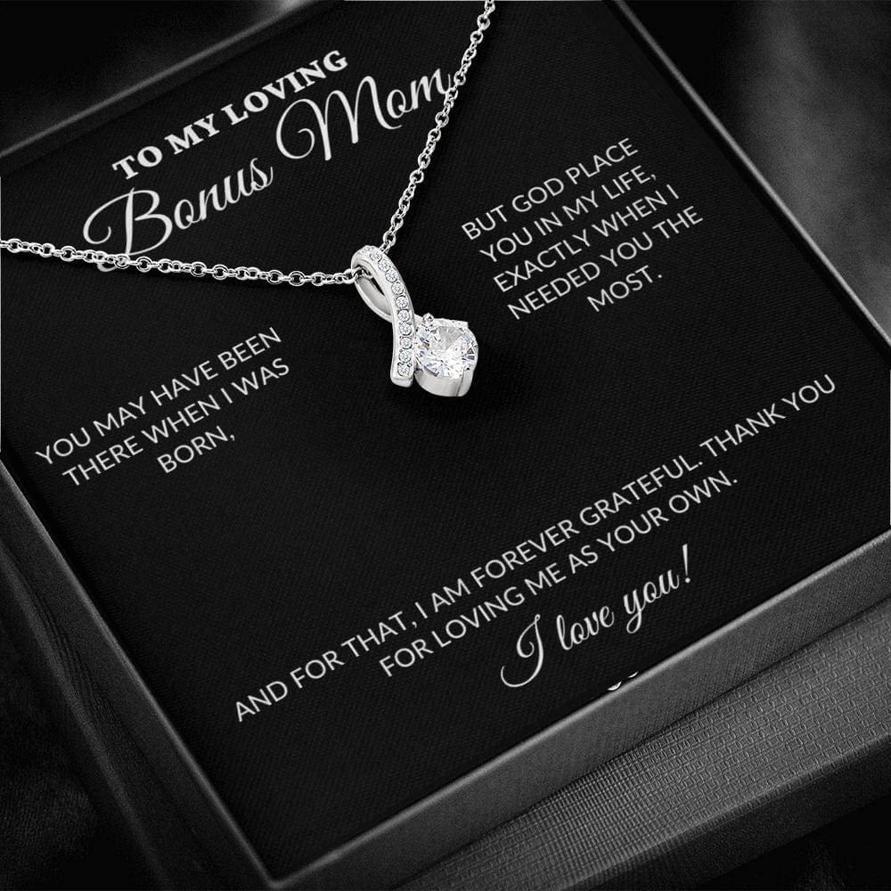 To My Loving BONUS Mom - Loving Me As Your Own - Alluring Necklace - BK