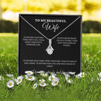 To My Beautiful Wife - Holds My Heart - Alluring Necklace - BK