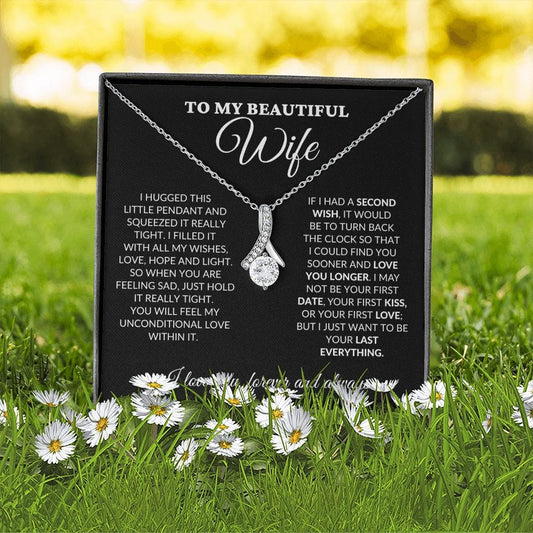 To My Beautiful Wife - Love Light & Hope - Alluring Necklace - BK