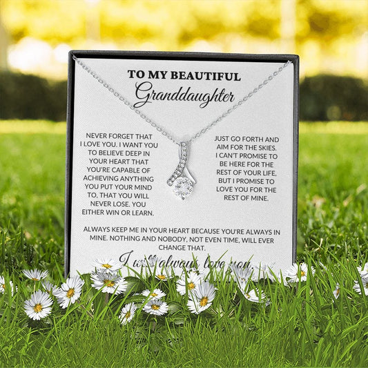 To My Beautiful Granddaughter - Believe In Your Heart - Alluring Necklace - WH