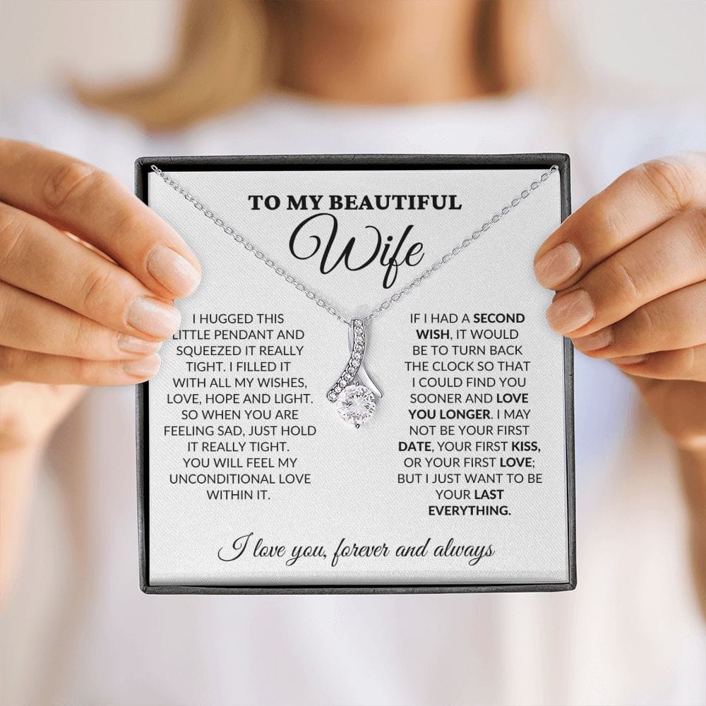 To My Beautiful Wife - Love Light & Hope - Alluring Necklace - WH