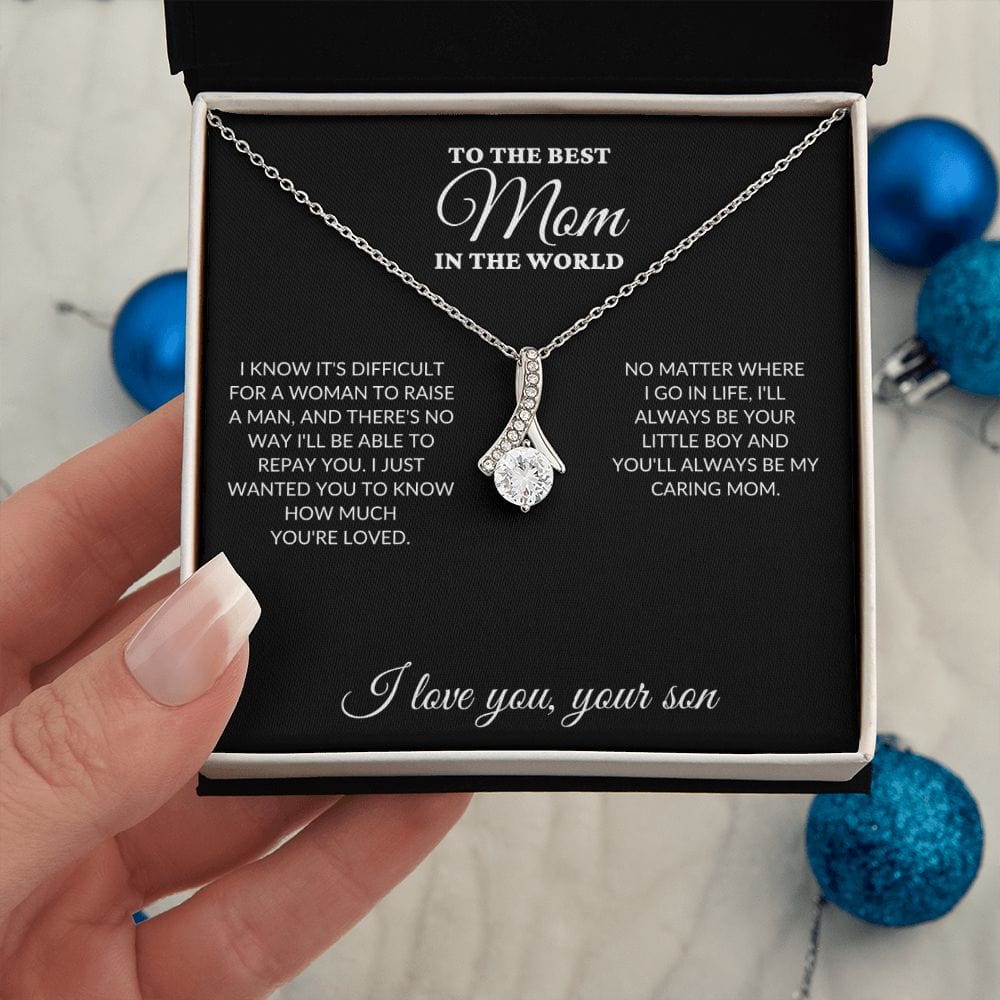 To The Best Mom In The World - Raise A Man - Alluring Necklace - BK