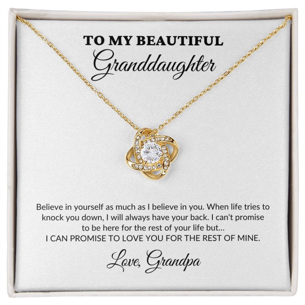 To My Beautiful Granddaughter - For The Rest Of My Life - Grandpa - Love Knot Necklace - WH