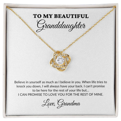 To My Beautiful Granddaughter - For The Rest Of My Life - Grandma - Love Knot Necklace - WH