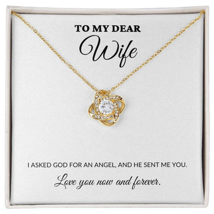 To My Dear Wife - My Angel - Love Knot Necklace - WH