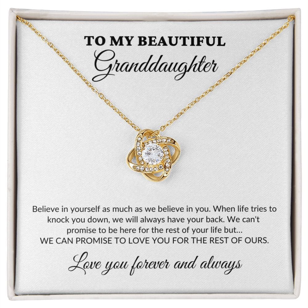 To My Beautiful Granddaughter - For The Rest Of My Life - GrandParents - Love Knot Necklace - WH