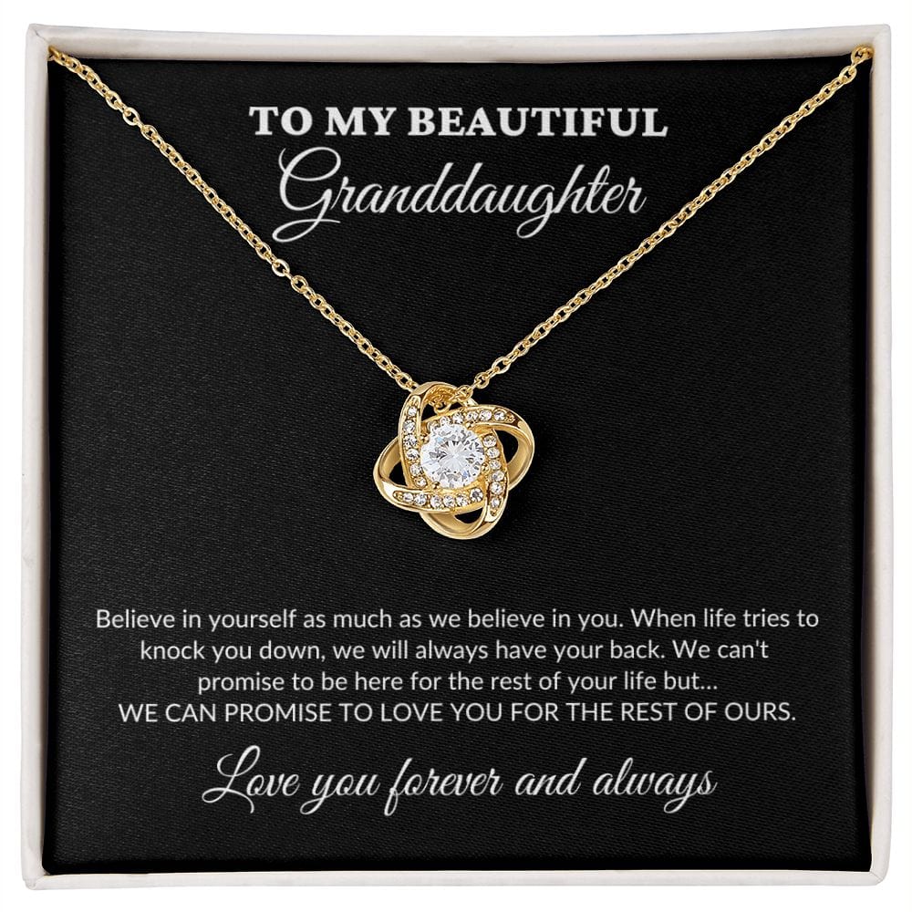 To My Beautiful Granddaughter - For The Rest Of My Life - GrandParents - Love Knot Necklace - BK