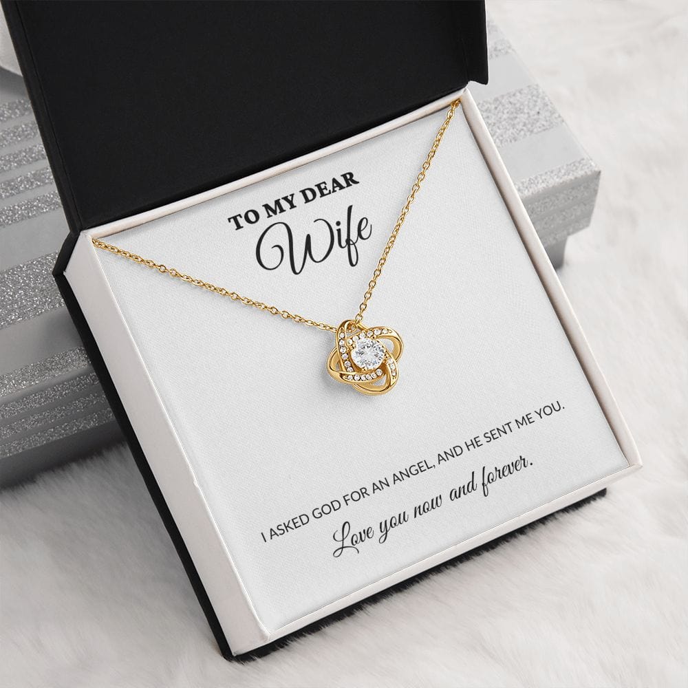 To My Dear Wife - My Angel - Love Knot Necklace - WH