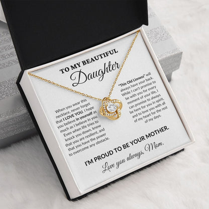 To My Beautiful Daughter - Proud Mother - Love Knot Necklace - WH