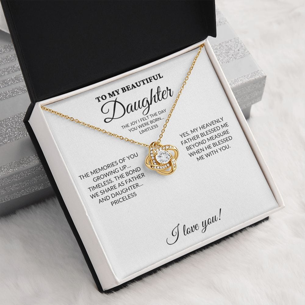 To My Beautiful Daughter - My Joy - Love Knot Necklace - WH