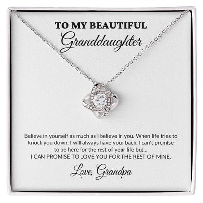 To My Beautiful Granddaughter - For The Rest Of My Life - Grandpa - Love Knot Necklace - WH