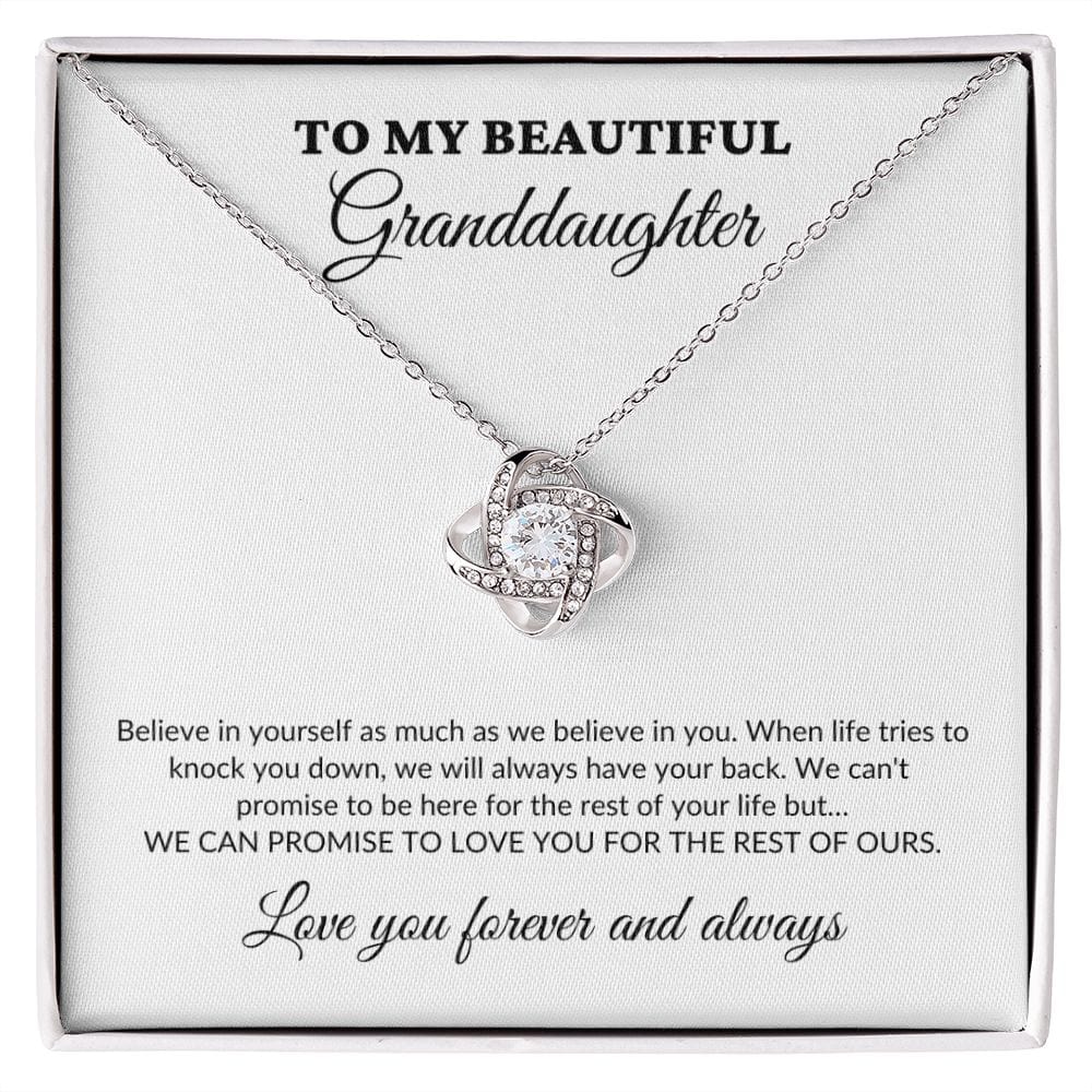 To My Beautiful Granddaughter - For The Rest Of My Life - GrandParents - Love Knot Necklace - WH