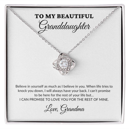 To My Beautiful Granddaughter - For The Rest Of My Life - Grandma - Love Knot Necklace - WH