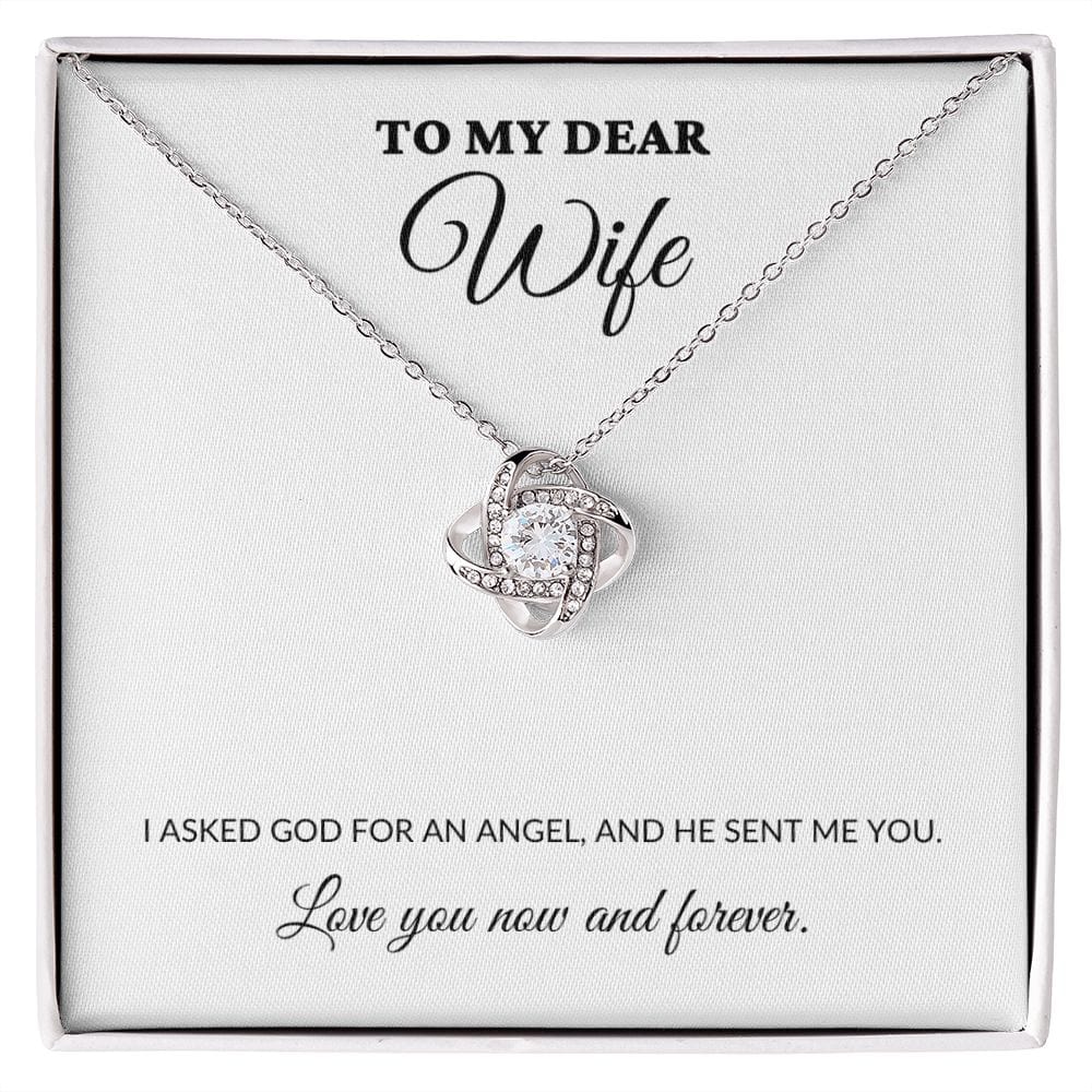 To My Dear Wife - My Angel - Love Knot Necklace - WH