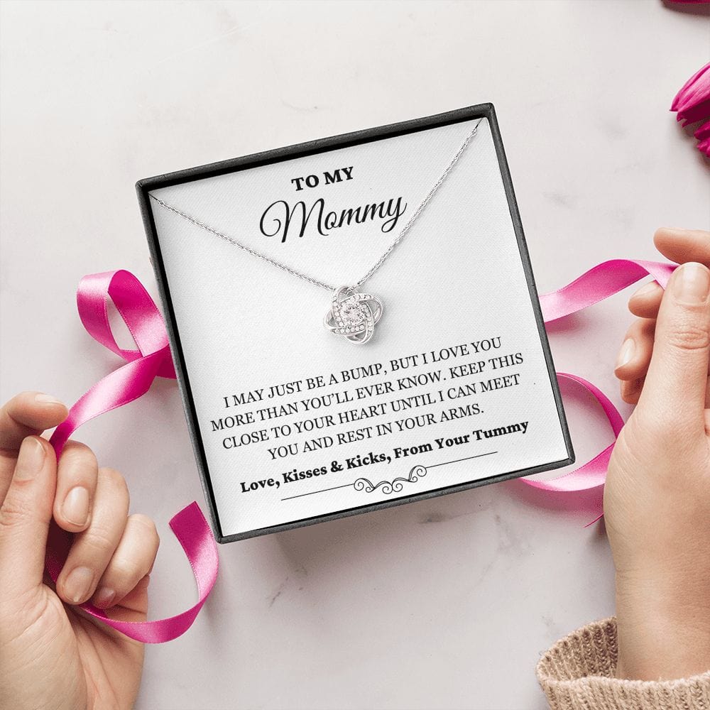 To My Mommy - Just A Bump - Love Knot Necklace - WH