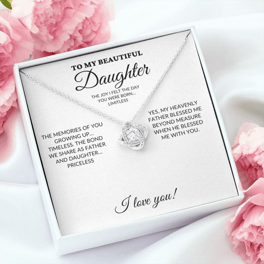 To My Beautiful Daughter - My Joy - Love Knot Necklace - WH