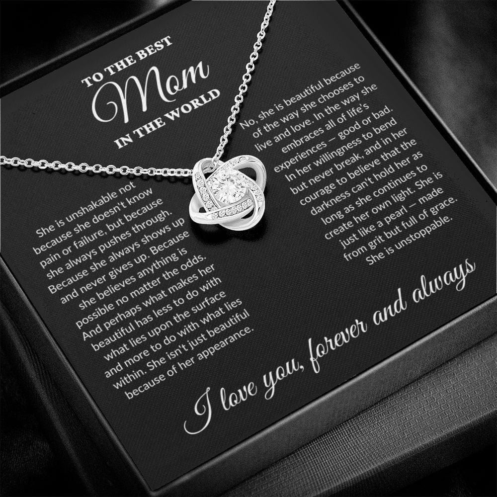 To The Best Mom In The World - Grit - Love Knot Necklace - BK