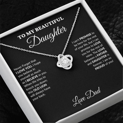 To My Beautiful Daughter - Your Proud Father - Love Knot Necklace - BK