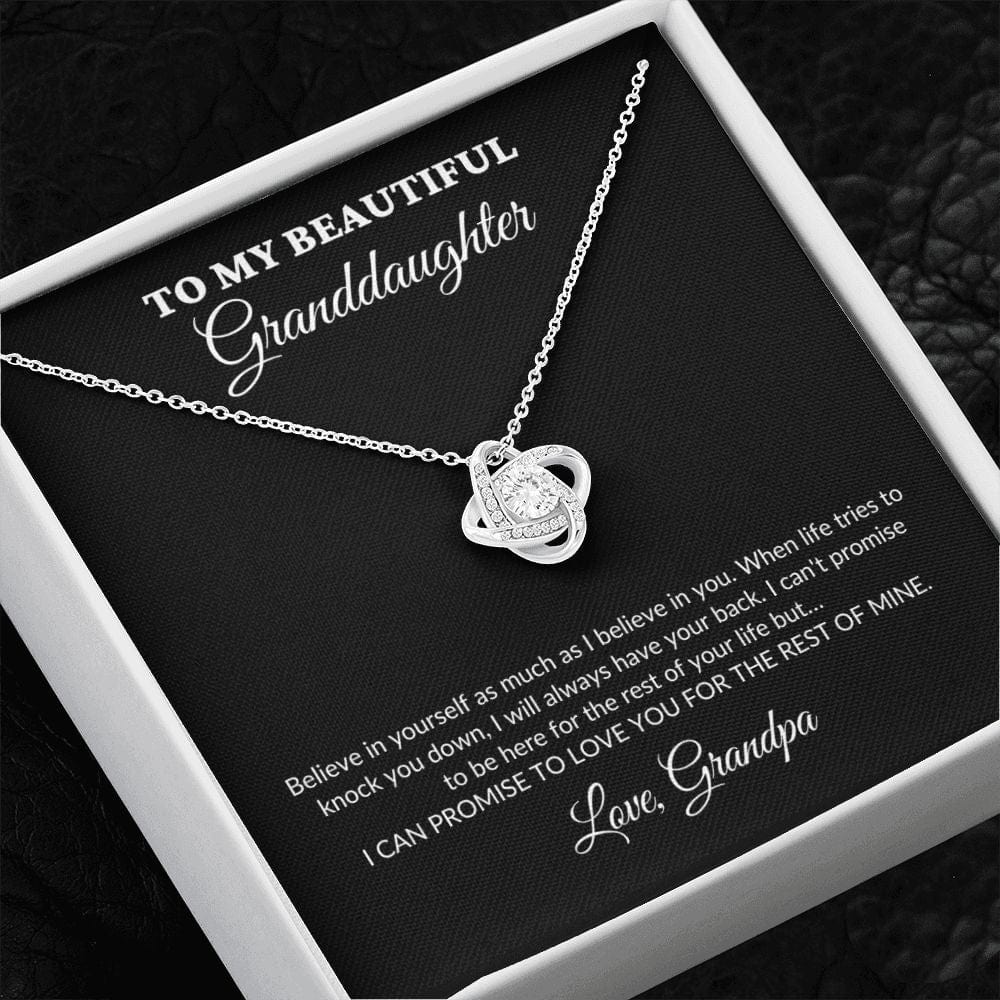 To My Beautiful Granddaughter - For The Rest Of My Life - Grandpa - Love Knot Necklace - BK