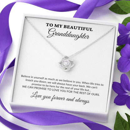 To My Beautiful Granddaughter - For The Rest Of My Life - GrandParents - Love Knot Necklace - WH