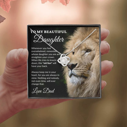 To My Beautiful Daughter - This Old Lion - Love Knot Necklace - BK