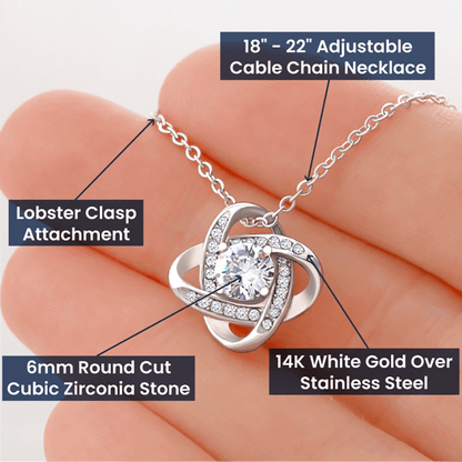 To My Beautiful Wife - Breath Of My Life - Love Knot Necklace - BK