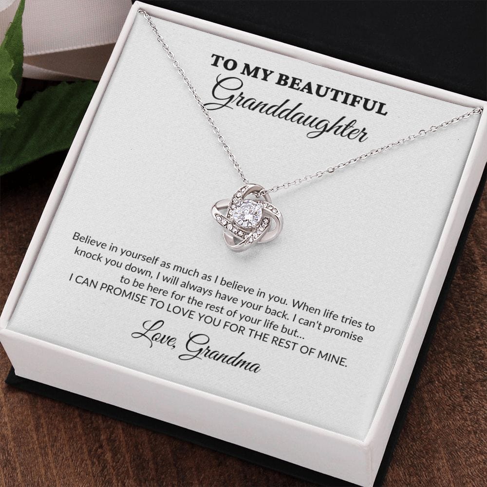 To My Beautiful Granddaughter - For The Rest Of My Life - Grandma - Love Knot Necklace - WH