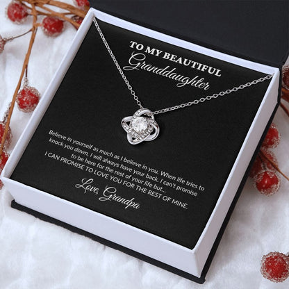 To My Beautiful Granddaughter - For The Rest Of My Life - Grandpa - Love Knot Necklace - BK