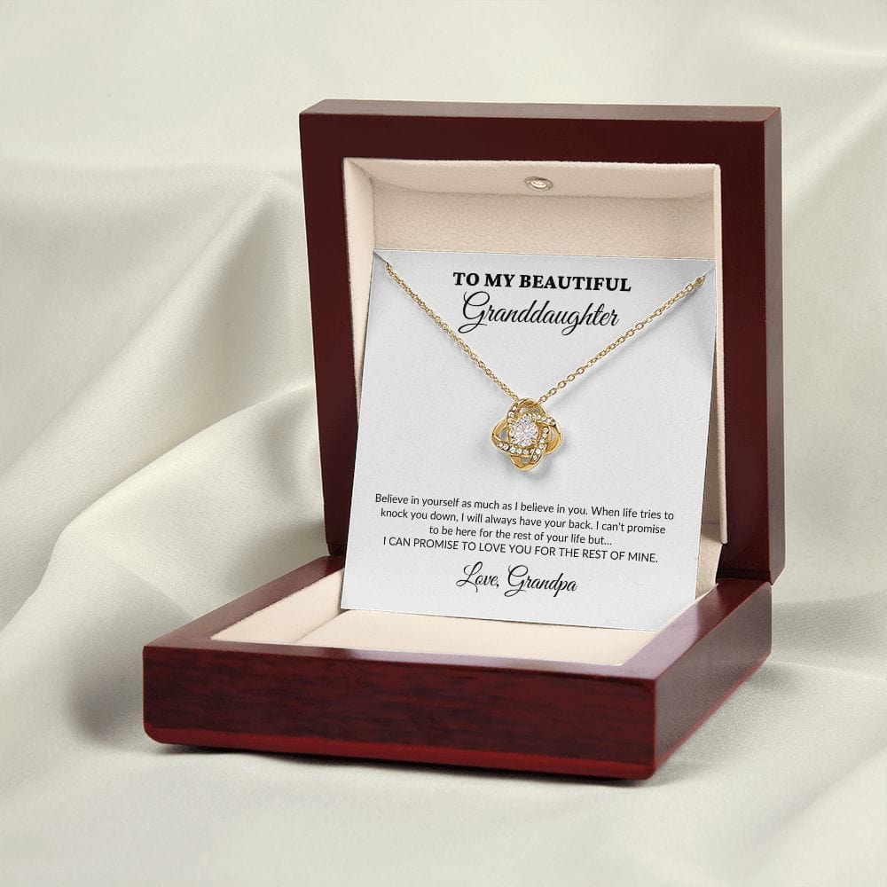 To My Beautiful Granddaughter - For The Rest Of My Life - Grandpa - Love Knot Necklace - WH