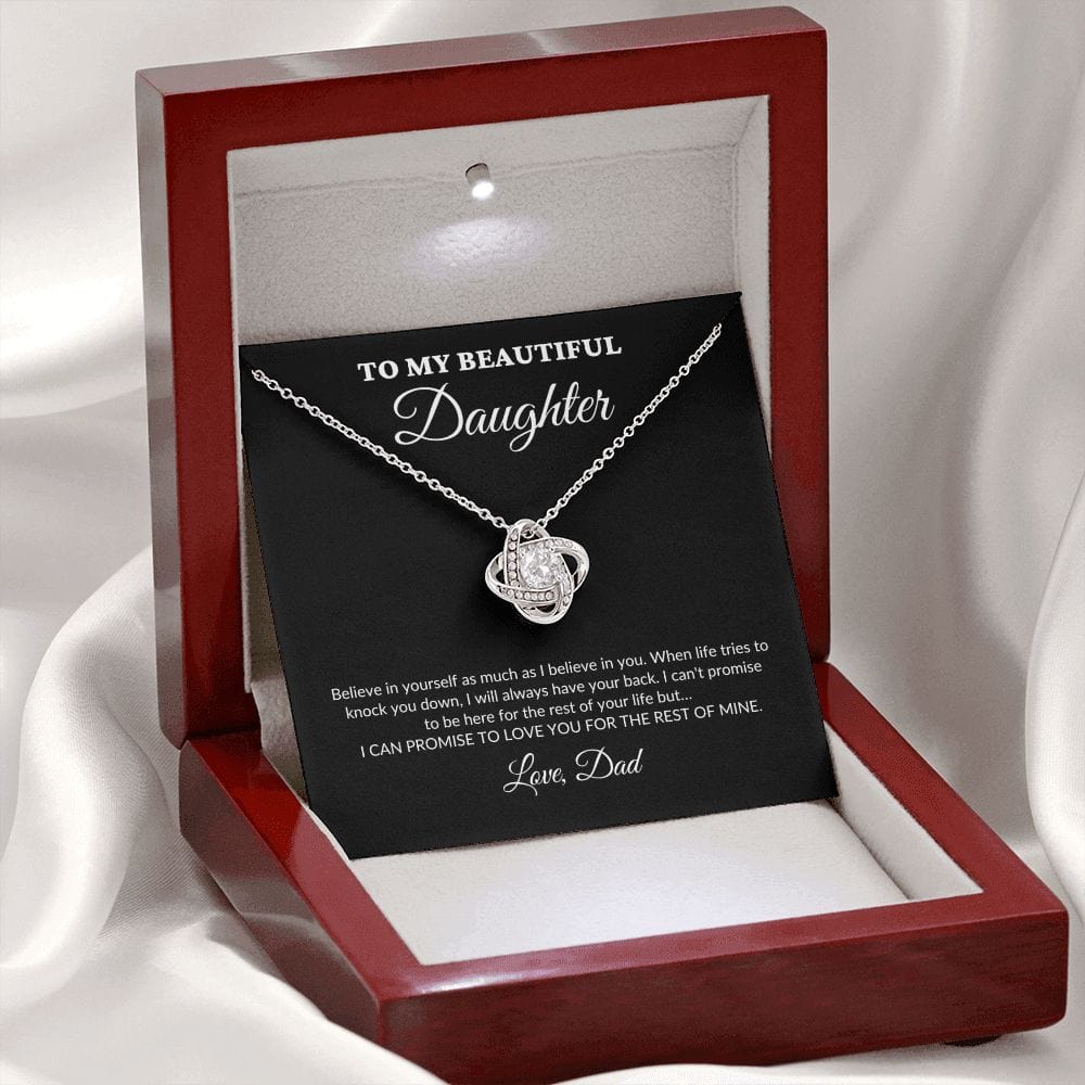 To My Beautiful Daughter - For The Rest Of My Life - Dad - Love Knot Necklace - BK