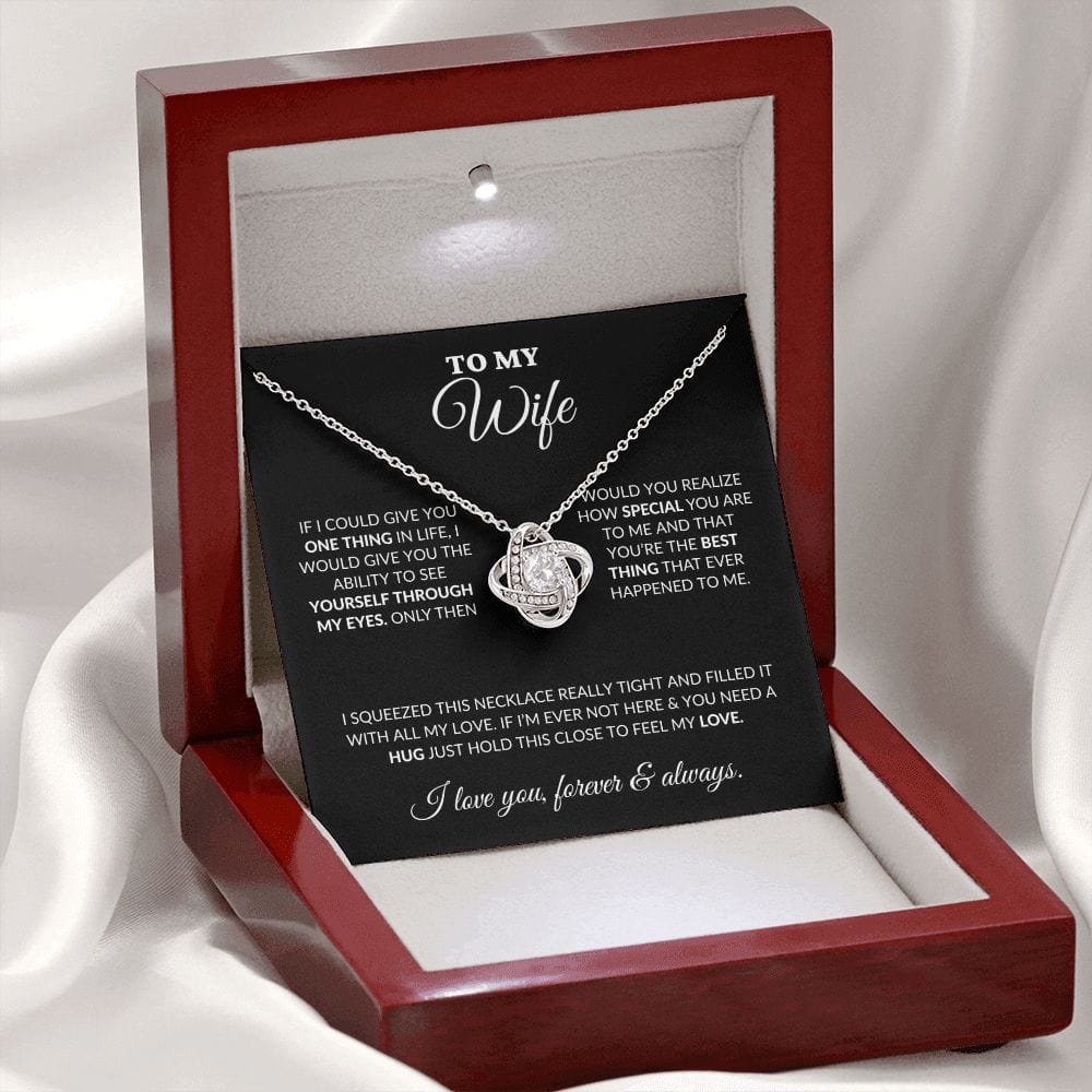 To My Beautiful Wife  - Once Upon A Time - Love Knot Necklace - BK