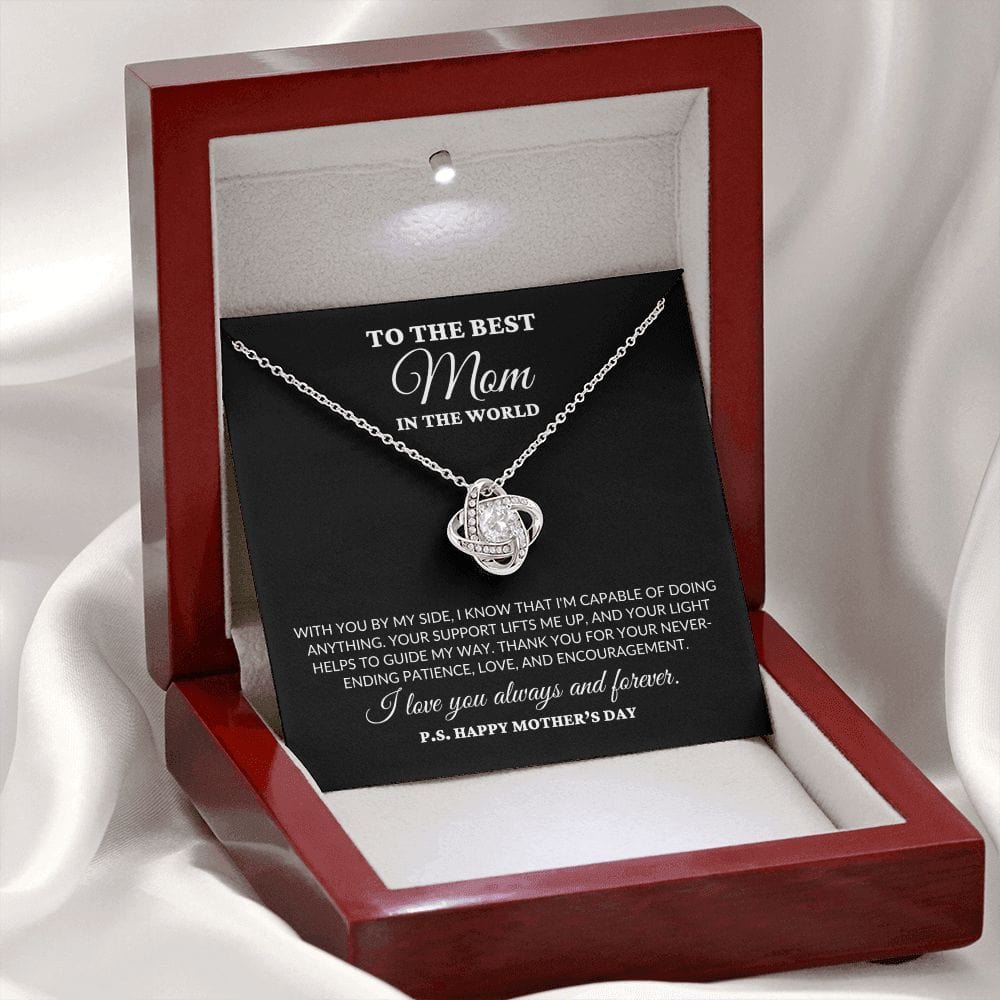 To The Best Mom In the World - Guiding Me - Love Knot Necklace - BK