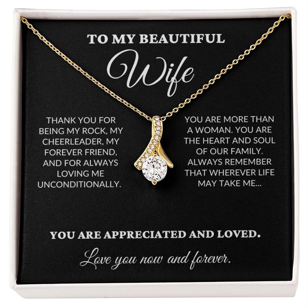 To My Beautiful Wife - The Woman I Love The Most - Alluring Necklace - BK