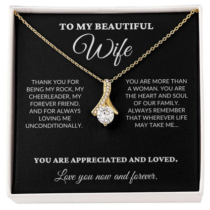 To My Beautiful Wife - The Woman I Love The Most - Alluring Necklace - BK