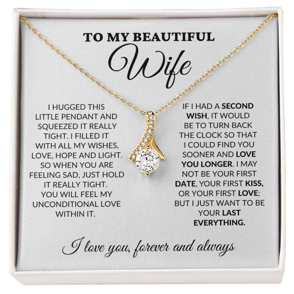 To My Beautiful Wife - Love Light & Hope - Alluring Necklace - WH