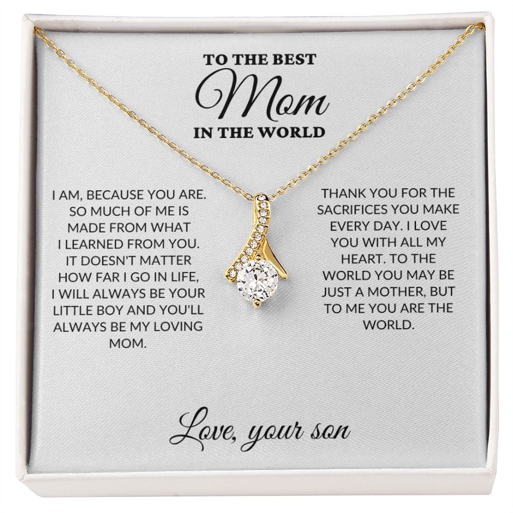 To The Best Mom In The World - Son's Whole World - Alluring Necklace - WH