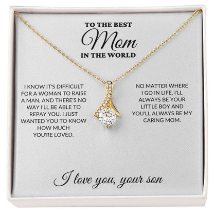 To The Best Mom In The World - Raise A Man - Alluring Necklace - WH