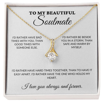 To My Beautiful Soulmate - Holds My Heart - Alluring Necklace - WH